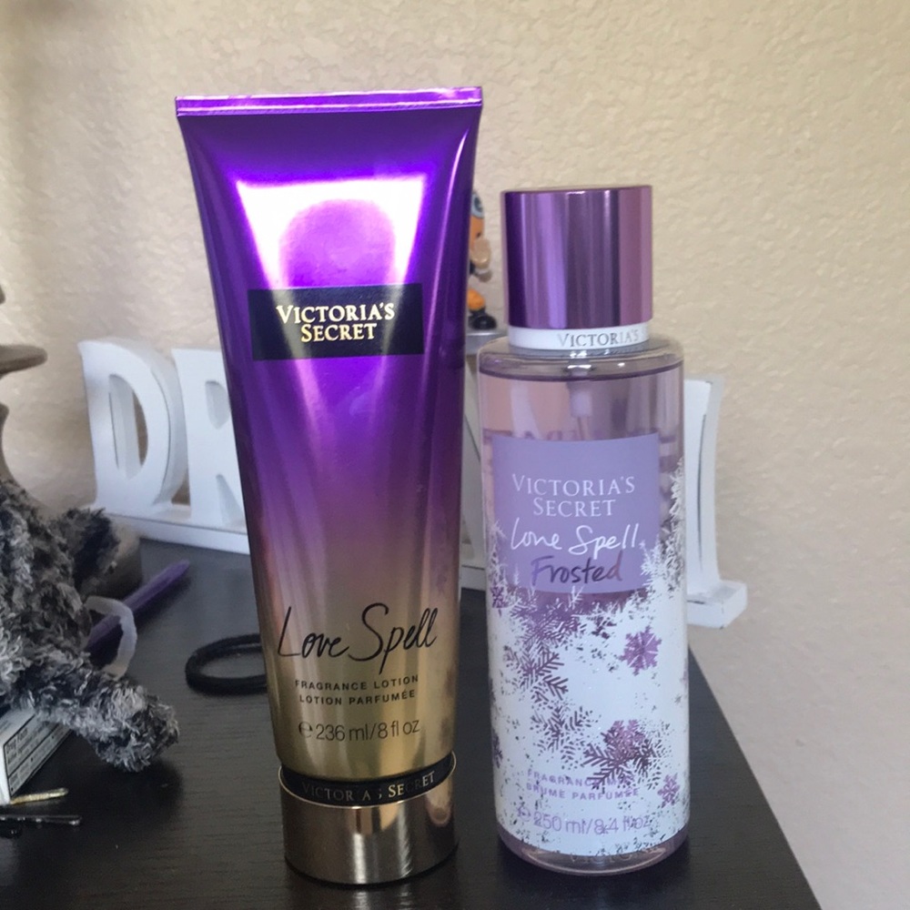 Love Spell Lotion and Frosted fragrance mist